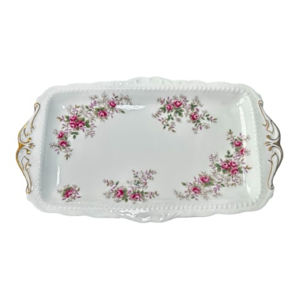 Vintage Royal Albert Flora Lavender Rose With Gold Accents, Sandwich Plate/Tray